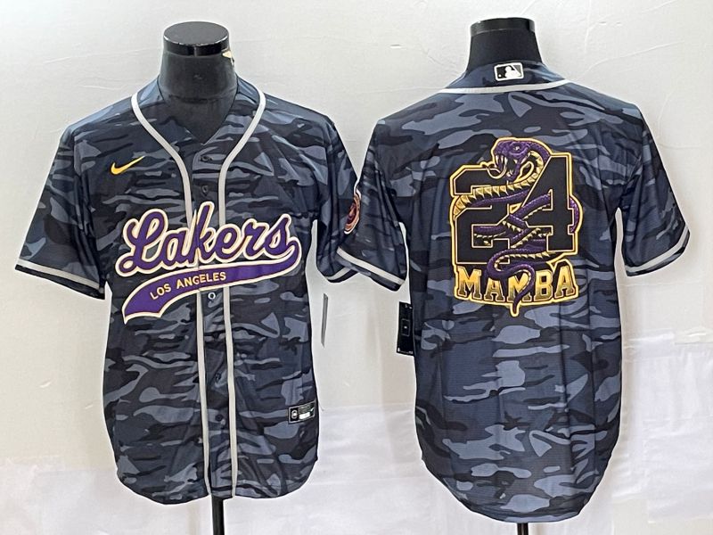 Men Los Angeles Lakers Blank Camo 2023 Nike Co Branding Game NBA Jersey style 1